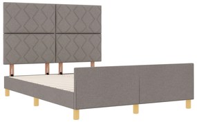 vidaXL Καφέ Υφασμάτινο Κρεβάτι 140x200 εκ