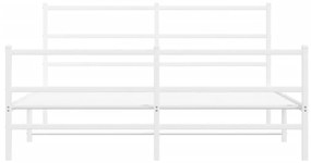 Πλαίσιο Κρεβατιού με Κεφαλάρι/Ποδαρικό Λευκό 160x200εκ. Μέταλλο - Λευκό