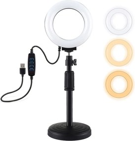 Δαχτυλίδι LED λάμπα Puluz με ρυθμιζόμενη βάση PU391