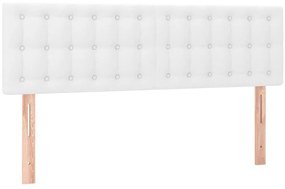 vidaXL Κεφαλάρι Κρεβατιού LED Λευκό 144x5x78/88 εκ. Συνθετ. Δέρμα