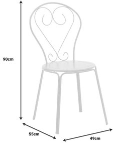 Καρέκλα Chari pakoworld στοιβαζόμενη λευκό μέταλλο 49x55x90εκ - 308-000008