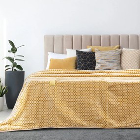 Beauty Home Κουβέρτα μονόχρωμη υπέρδιπλη Art 11000 σε 6 αποχρώσεις 220x240 Κίτρινο