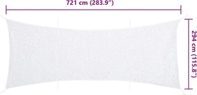 vidaXL Δίχτυ Σκίασης Παραλλαγής Λευκό 721x294 εκ. με Σάκο Αποθήκευσης