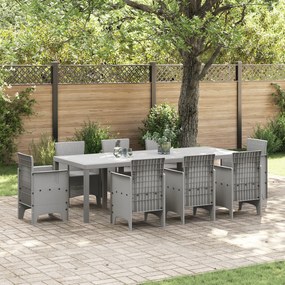 vidaXL Τραπέζι Κήπου Ανοιχτό Γκρι 250x100x73 εκ. Πολυ Ράτταν