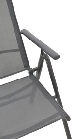 Πολυθρόνα Candor pakoworld ανθρακί μέταλλο και γκρι textilene 65x56x106εκ