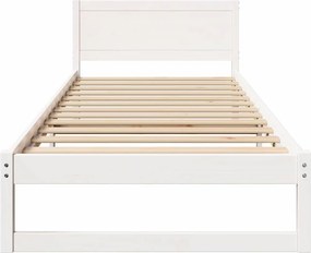 vidaXL Σκελετός Κρεβατιού Λευκό 90 x 200 cm Στερεά ξυλεία πεύκου