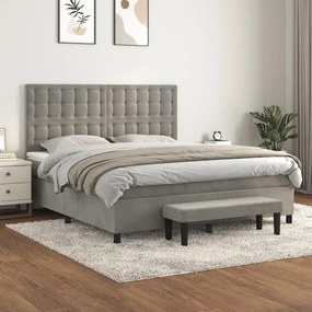 ΚΡΕΒΑΤΙ BOXSPRING ΜΕ ΣΤΡΩΜΑ ΑΝΟΙΧΤΟ ΓΚΡΙ 180X200 ΕΚ. ΒΕΛΟΥΔΙΝΟ 3138097