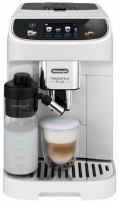 Καφετιέρα DeLonghi Magnifica PLUS ECAM 320.60.W, 1450W, 15 bar, 1.8l, 15 προγράμματα, 13 επίπεδα άλεσης, οθόνη αφής TFT, LatteCrema Hot, επιλογή φασολιών, Λευκό