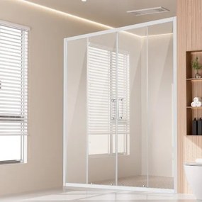 VEVOR Semi-frameless Double Sliding Shower Door SGCC Tempered Glass 1/4&quot; Chrome