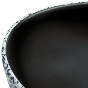 vidaXL Νιπτήρας Οβάλ Μαύρος και Μπλε 47x33x13 εκ. Κεραμικός