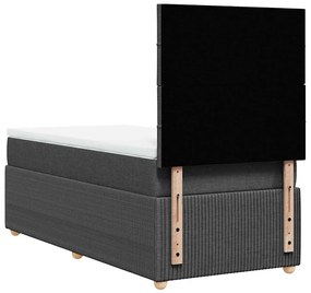 vidaXL Κρεβάτι Boxspring με Στρώμα Σκούρο Γκρι 90x200 εκ. Υφασμάτινο