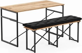Stewehome Σετ Τραπεζιού και Καρεκλών Bench Με Μαξιλάρια / Πεύκο / 120x32x45 cm