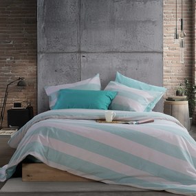 Παπλωματοθήκη Μονή (Σετ 170x240) 2 Όψεων Nef-Nef Homeware Casual Stripe Petrol