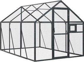 vidaXL Κλουβί Ανθρακί 1,79 x 3 x 1,85 μ. από Αλουμίνιο