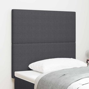 vidaXL Κεφαλάρι Ρυθμιζόμενο Ύψος Σκούρο γκρι 80 cm Ύφασμα Ριμπ