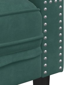 vidaXL Καναπές Chesterfield Σετ 2 Τεμ. με Στηρίγματα Πράσινο Βελούδο