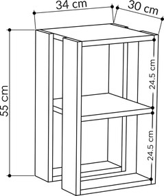 Κομοδίνο Λευκό LONIE 30x30x55