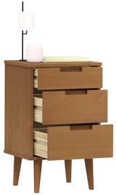 vidaXL Κομοδίνο MOLDE Καφέ 40 x 35 x 65 εκ. από Μασίφ Ξύλο Πεύκου