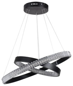 Φωτιστικό Οροφής Diamond Duo 61150-DECO Led 75W Φ40x60cm Black GloboStar