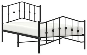 Πλαίσιο Κρεβατιού με Κεφαλάρι/Ποδαρικό Μαύρο 100x190εκ. Μέταλλο - Μαύρο