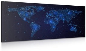 Εικόνα παγκόσμιου χάρτη με νυχτερινό ουρανό