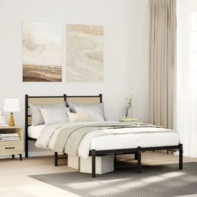 VidaXL Σκελετός Κρεβ. Χωρίς Στρώμα Sonoma Δρυς 120x190 εκ. Μεταλλικό