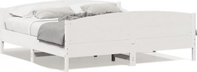 vidaXL Σκελετός Κρεβ. Χωρίς Στρώμα Λευκό 180x200 εκ Μασίφ Πεύκο