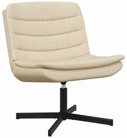 vidaXL Περιστρεφόμενη καρέκλα Κρεμ 63 x 75 x 76 εκ ύφασμα