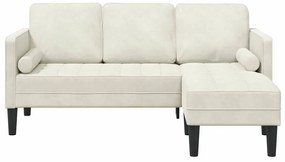 vidaXL Σετ Καναπέ Κρεμ 173 x 131 x 67 εκ Βελούδο