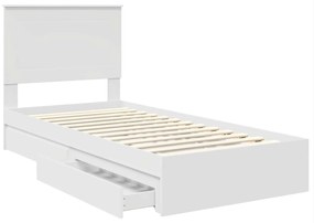 vidaXL Κρεβάτι Αποθήκης Λευκό 90 x 190 cm Επεξεργασμένο ξύλο