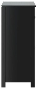 Ντουλάπι Μπάνιου BERG Μαύρο 69,5x34x80 εκ. Μασίφ Ξύλο Πεύκου - Μαύρο