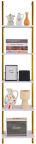 VEVOR Industrial Square Pipe Shelf 5 Tier 15.6x11.8in Wall-Mount Gold White