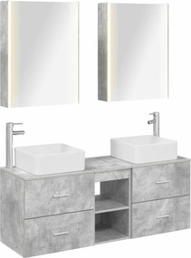 vidaXL Σετ Επίπλων Μπάνιου 5 pcs Γκρι Σκυροδέματος