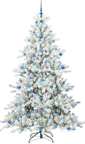 vidaXL Τεχνητό Χριστουγεννιάτικο Δέντρο με Άξονα με βάση Λευκό 210 cm