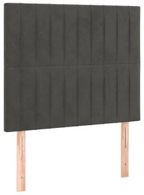 Κεφαλάρι Κρεβατιού LED Σκούρο Γκρι 90x5x118/128 εκ. Βελούδινο 3122699