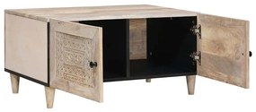 vidaXL Τραπεζάκι σαλονιού Μπεζ 80 x 50 x 40 cm Μασίφ ξύλο μάνγκο
