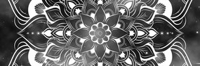 Εικόνα μοντέρνα Mandala με ανατολίτικο μοτίβο σε μαύρο & άσπρο - 135x45