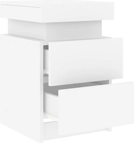 vidaXL Κομοδίνο με Φώτα LED Λευκό 35 x 39 x 55 εκ.