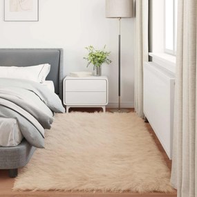 vidaXL Χαλί από τεχνητό πρόβειο δέρμα TAFALLA Μπεζ 100 x 200 cm