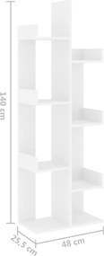vidaXL Βιβλιοθήκη Λευκή 48 x 25,5 x 140 εκ. από Επεξ. Ξύλο