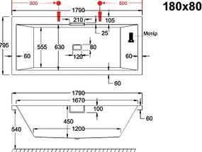 Carron Celsius Carronite 451C - Ακρυλική Μπανιέρα 180x80 εκ.