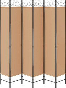 vidaXL Διαχωριστικό Δωματίου 6-Πάνελ Μπεζ 240 x 220 cm Ύφασμα