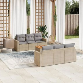 vidaXL Patio Sofa Set 6-θέσια Μίξη μπεζ και ανοιχτό γκρι