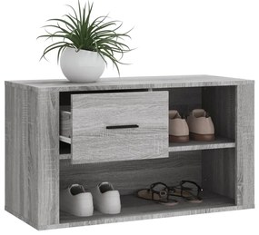 vidaXL Παπουτσοθήκη Γκρι Sonoma 80x35x45 εκ. από Επεξεργασμένο Ξύλο