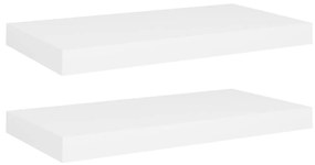 Ράφια Τοίχου 2 τεμ. Άσπρα 50x23x3,8 εκ. MDF - Λευκό