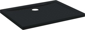vidaXL Δίσκος Βάσης Ντους με Τρύπες 90 x 70 x 4 cm ABS Μαύρο