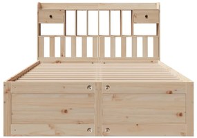 vidaXL Κρεβάτι Βιβλιοθήκη Χωρίς Στρώμα 150x200 εκ Μασίφ Ξύλο Πεύκου