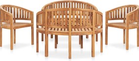 VidaXL Σετ Σαλονιού Κήπου 5 τεμ. από Ξύλο Teak