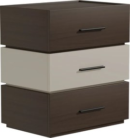 Κομοδίνο Sonlen pakoworld mdf σε καρυδί-μπεζ απόχρωση 60x40x66εκ