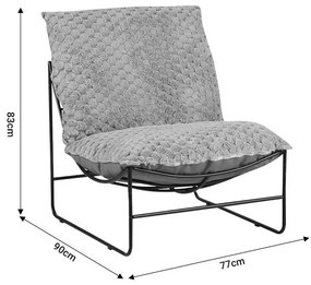 Πολυθρόνα Chopie ύφασμα γκρι ποντικί-μαύρο πόδι 77x90x83εκ 77x90x83 εκ.